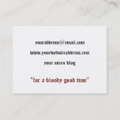 Vampire Bloody Hand Print Visitekaartje (Achterkant)