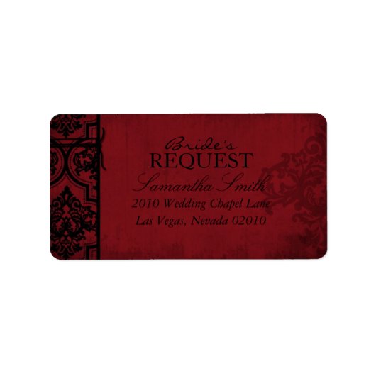Vampire Bride Adres Etiket B (Voorkant)
