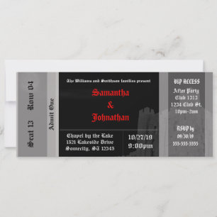Vampire Castle Gothic Wedding Ticket Invitations Kaart