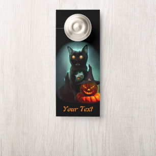 Vampire Cat and Wizard Pumpkin Halloween Surreal