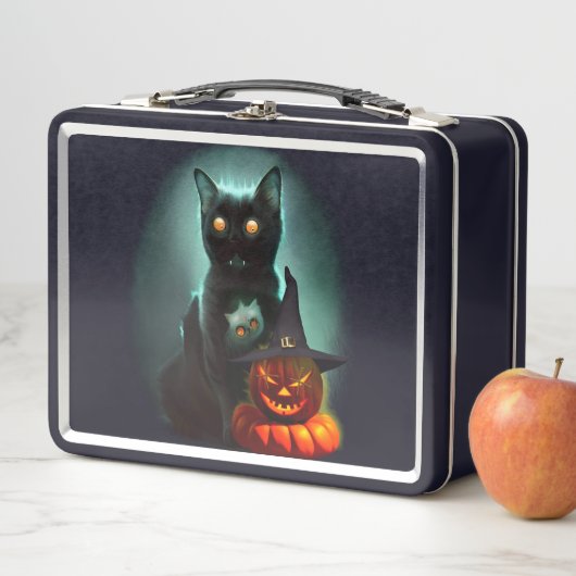 Vampire Cat and Wizard Pumpkin Halloween Surreal (In situ)