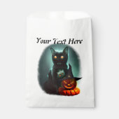 Vampire Cat and Wizard Pumpkin Halloween Surreal Bedankzakje (Voorkant)