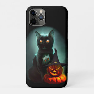 Vampire Cat and Wizard Pumpkin Halloween Surreal iPhone 11 Pro Hoesje