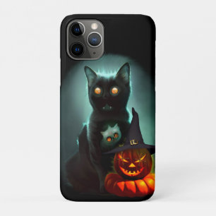 Vampire Cat and Wizard Pumpkin Halloween Surreal iPhone 11 Pro Hoesje