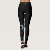 Vampire Cat and Wizard Pumpkin Halloween Surreal Leggings (Achterkant)