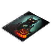 Vampire Cat and Wizard Pumpkin Halloween Surreal Notitieboek (Linkerzijde)