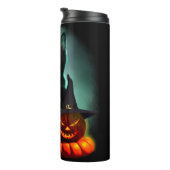 Vampire Cat and Wizard Pumpkin Halloween Surreal Thermosbeker (Geroteerd rechts)