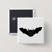Vampire Cat Faced Bat Halloween Button (Voorkant /achterkant)