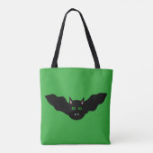 Vampire Cat Faced Bat Halloween Canvas tas (Achterkant)