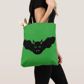 Vampire Cat Faced Bat Halloween Canvas tas (Dichtbij)