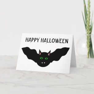 Vampire Cat Faced Bat Halloween Custom Kaart