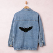 Vampire Cat Faced Bat Halloween Denim Jacket (Hangar)
