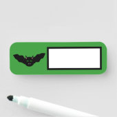 Vampire Cat Faced Bat Halloween Naamplaatje (In situ)