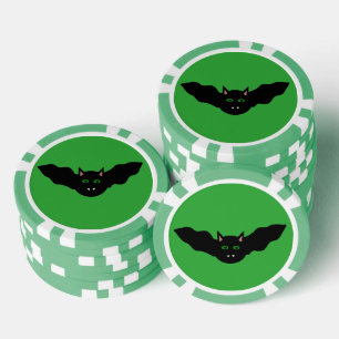 Vampire Cat Faced Bat Halloween Poker Chips