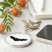 Vampire Cat Faced Bat Halloween Sleutelhanger (Zijkant)