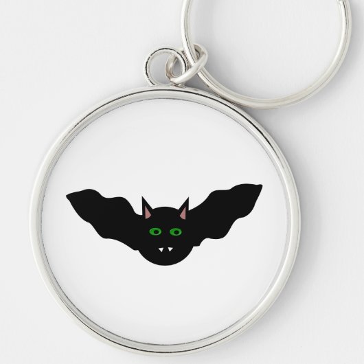 Vampire Cat Faced Bat Halloween Sleutelhanger (Voorkant)