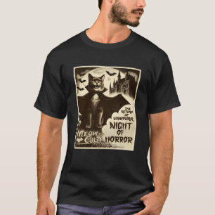 Vampire Cat Meowcula Vampurr Horror Poster T-shirt