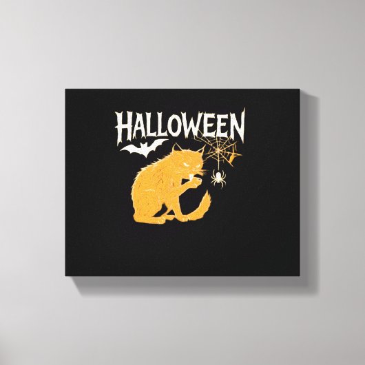 Vampire Cat's Halloween Classic T-shirt Canvas Afdruk (Voorkant)
