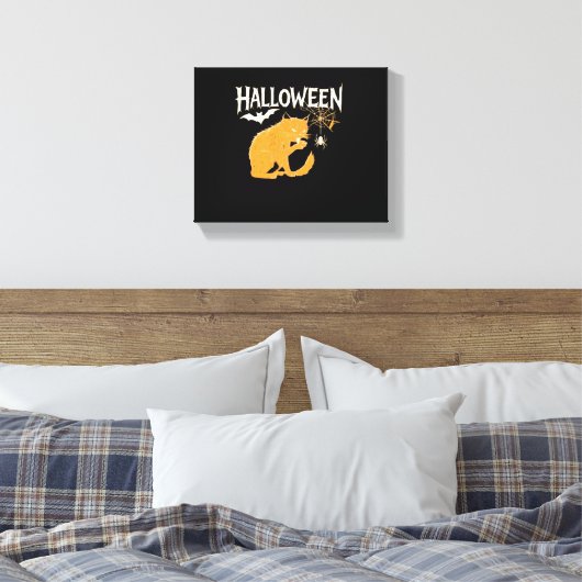 Vampire Cat's Halloween Classic T-shirt Canvas Afdruk (Insitu (Slaapkamer))