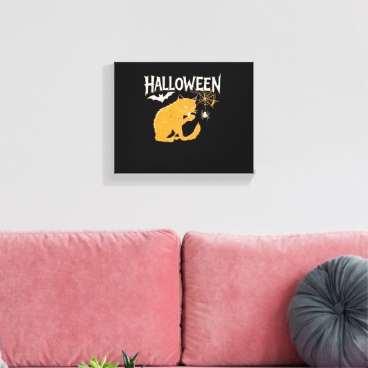 Vampire Cat's Halloween Classic T-shirt Canvas Afdruk (Insitu (Woonkamer))