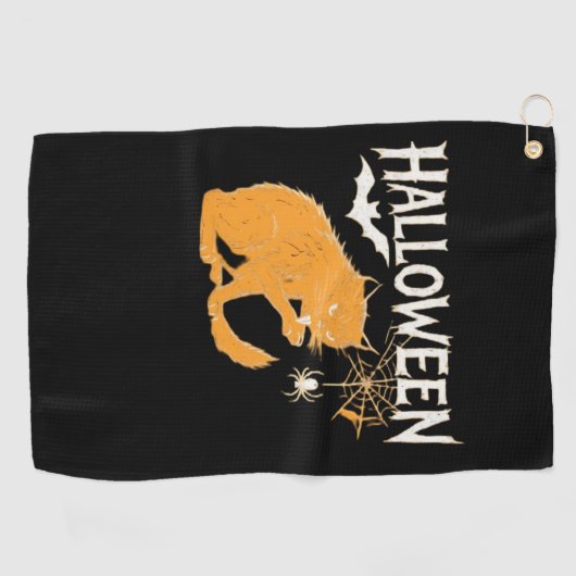 Vampire Cat's Halloween Classic T-shirt Golfhanddoek (Horizontaal)