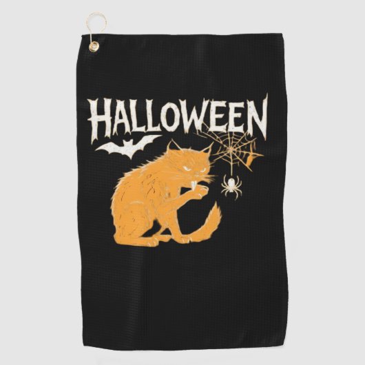 Vampire Cat's Halloween Classic T-shirt Golfhanddoek (Voorkant)