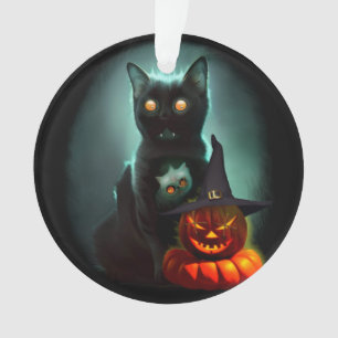 Vampire Chat et Assistant Citrouille Halloween Sur