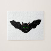 Vampire Chat Face À Bat Halloween Puzzle (Horizontal)
