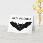 Vampire Chat Face Bat Halloween Carte personnalisé (Fleur jaune)
