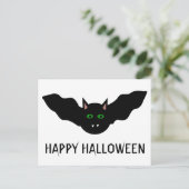 Vampire Chat Face Bat Halloween Carte postale pers (Debout devant)