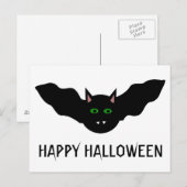 Vampire Chat Face Bat Halloween Carte postale pers (Devant / Derrière)