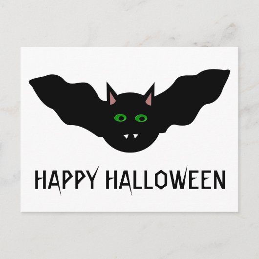 Vampire Chat Face Bat Halloween Carte postale pers (Devant)