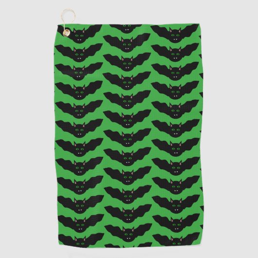 Vampire Chat Face Bat Halloween Golf Serviette (Devant)