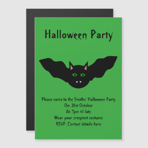 Vampire Chat Face Bat Halloween Invitations du par