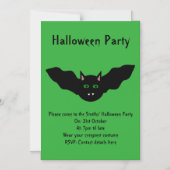 Vampire Chat Face Bat Halloween Invitations du par (Recto)