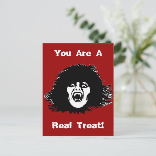 Vampire Chick is een echt verdrag Briefkaart (Staand voorkant)