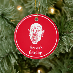 Vampire Crimson Red Horror Keramisch Ornament