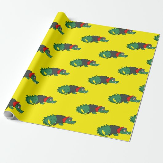Vampire Crocodile Cadeaupapier (Uitgerold)