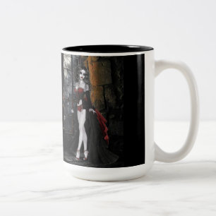 Vampire debout dans la fenêtre Léger café Mug