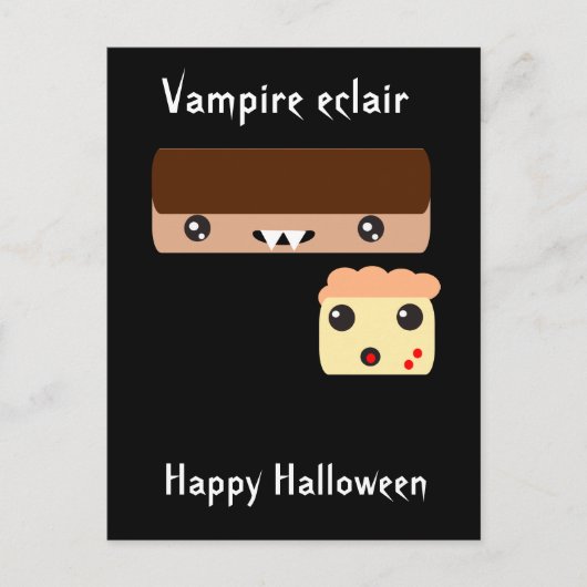 Vampire eclair "Happy Halloween" Briefkaart (Voorkant)