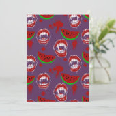 Vampire eet watermeloen Paarse Summerween Menu & Kaart (Staand voorkant)