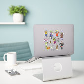 Vampire en Bloodhound Cartoon Sticker (Laptop op bureau)