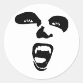 Vampire Face Horror Gothic original art Ronde Sticker (Voorkant)