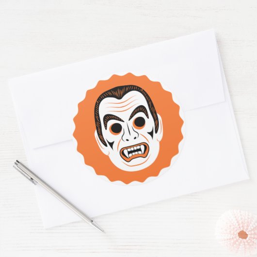 Vampire Face Ronde Sticker (Envelop)