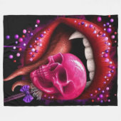 VAMPIRE FANFS EN SKULL FLEECE DEKEN (Voorkant (Horizontaal))