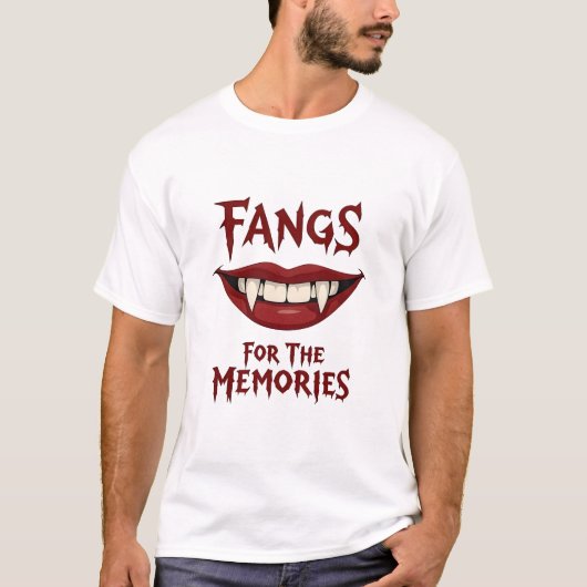 Vampire Fangs & Dripping Lips: Fangs for the Memor T-shirt (Voorkant)