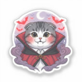 Vampire Fold - Schattigee Schotse Vouw Vampier Cat Sticker (Voorkant)