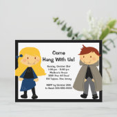 Vampire Fright Night Halloween Party Invitation Kaart (Staand voorkant)