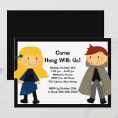 Vampire Fright Night Halloween Party Invitation Kaart (Voorkant / Achterkant)