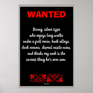 Vampire Gezochte Grappig Gothic Art Print
